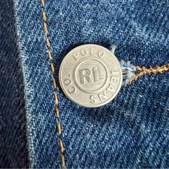 Polo Jeans Ralph Lauren Women’s Corduroy Collar Barn Denim Jacket Size M - Picture 4 of 8